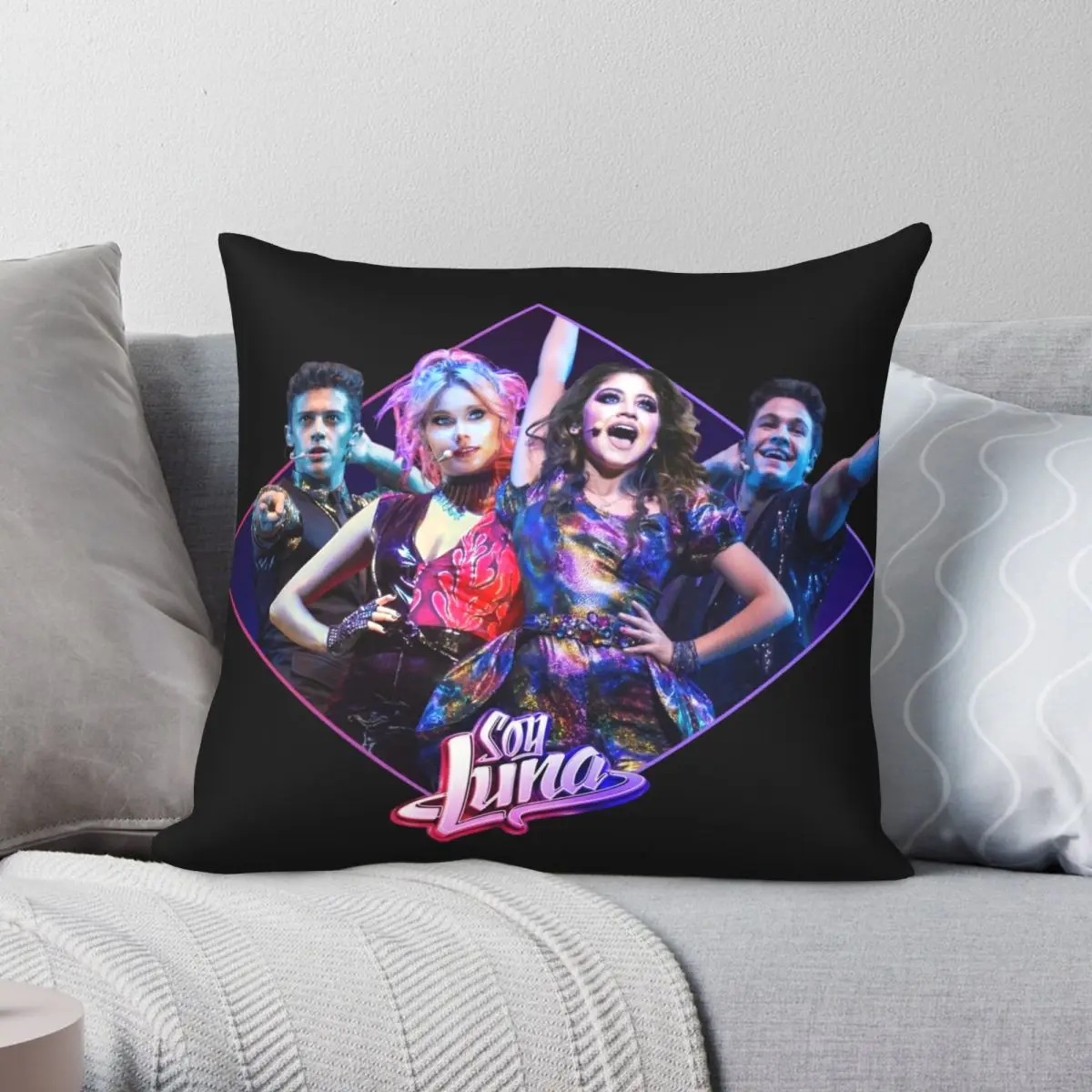 Soy Luna Cast Square Pillowcase Polyester Linen Velvet Creative Zip Decor Throw Pillow Case Bed Cushion Case