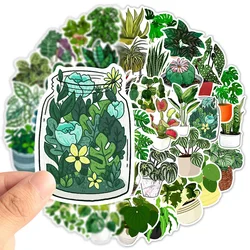 50Pcs Cute Plants Green Aesthetic Stickers DIY Skateboard Motorcycle Suitcase Stationery Decals Decor Phone Laptop Decals