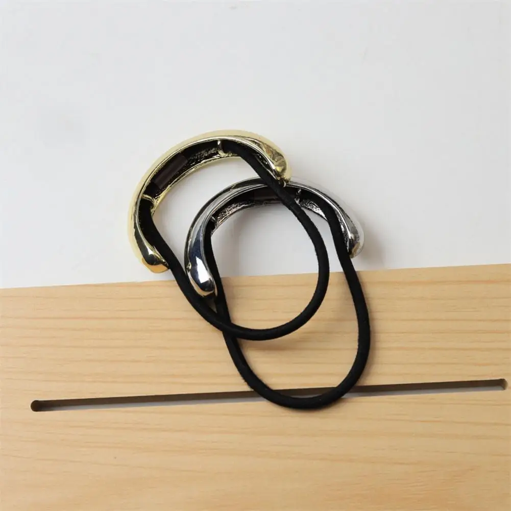 Lightweight Hair Tie Women's Elastic Hair Tie with Bright Alloy Surface Lightweight Hair Rope Accessories for Wear-resistant