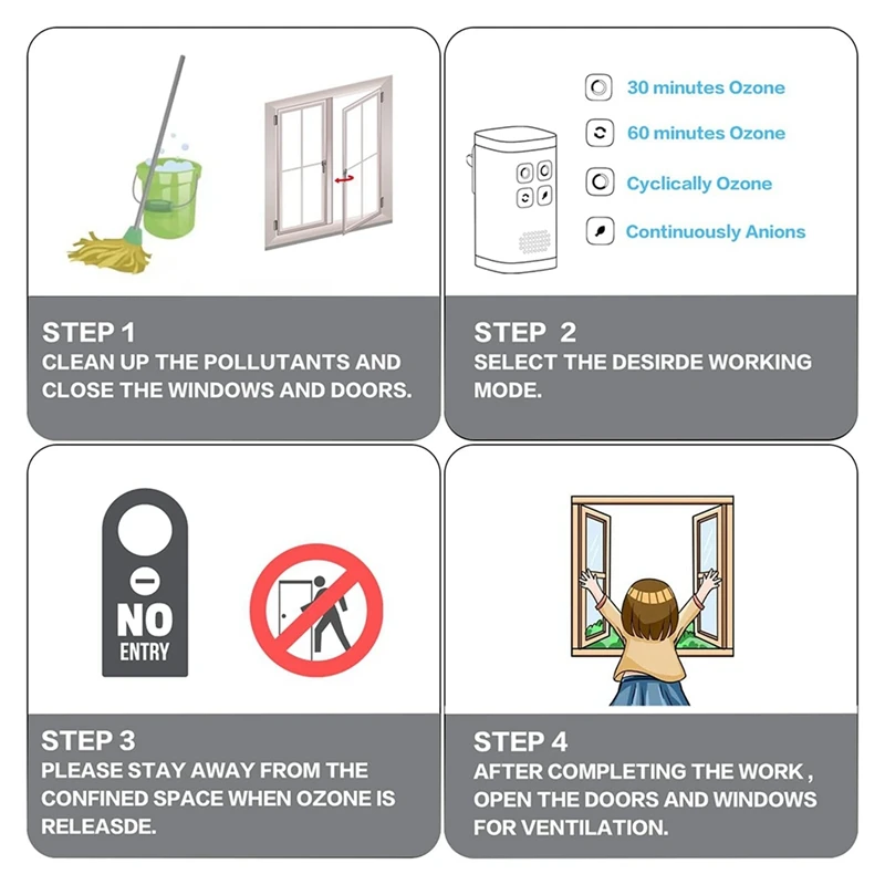 Ozon penghilang bau pembersih udara penghilang bau colokan portabel di Ion negatif untuk kamar tidur, Dapur, asap, Kantor tahan lama colokan US