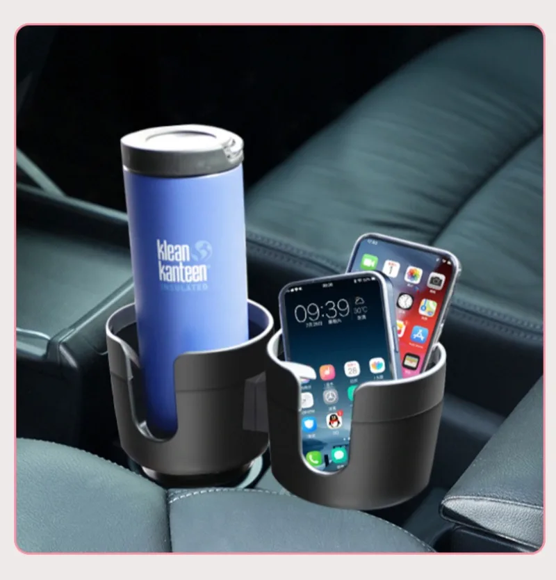 

New Car Dual Cup Holder Storage Box, 2-in-1 Car Cup Holder Extender, Oversized Cup Holder