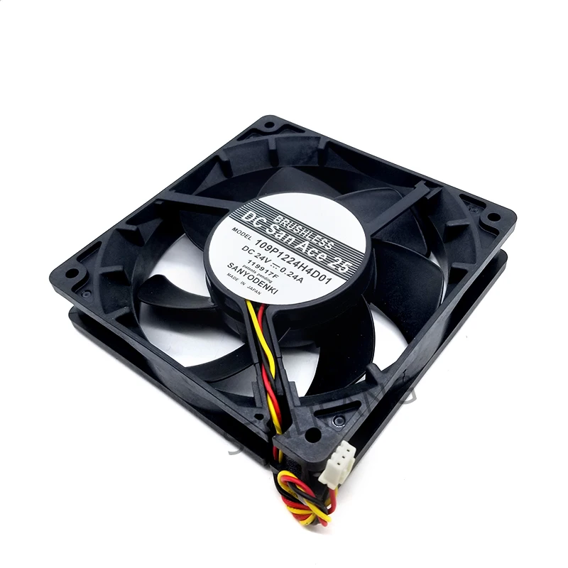 For San Ace 120 109P1224H4D01 24V 0.24A 120*120*25mm 12cm 3wires cooling fan