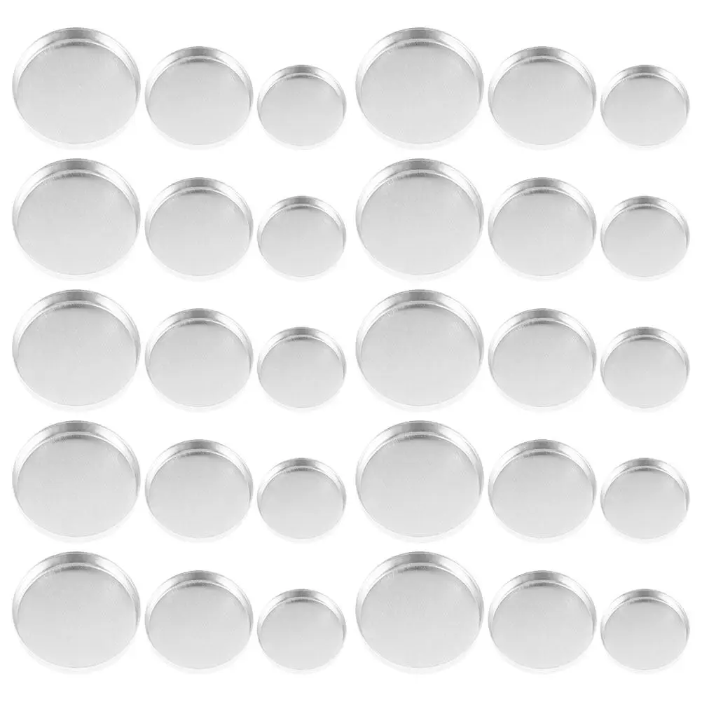30Pcs Eyeshadow Pan Aluminum Round Refillable Cosmetics Container Travel Makeup Organizer Small Empty Palettes