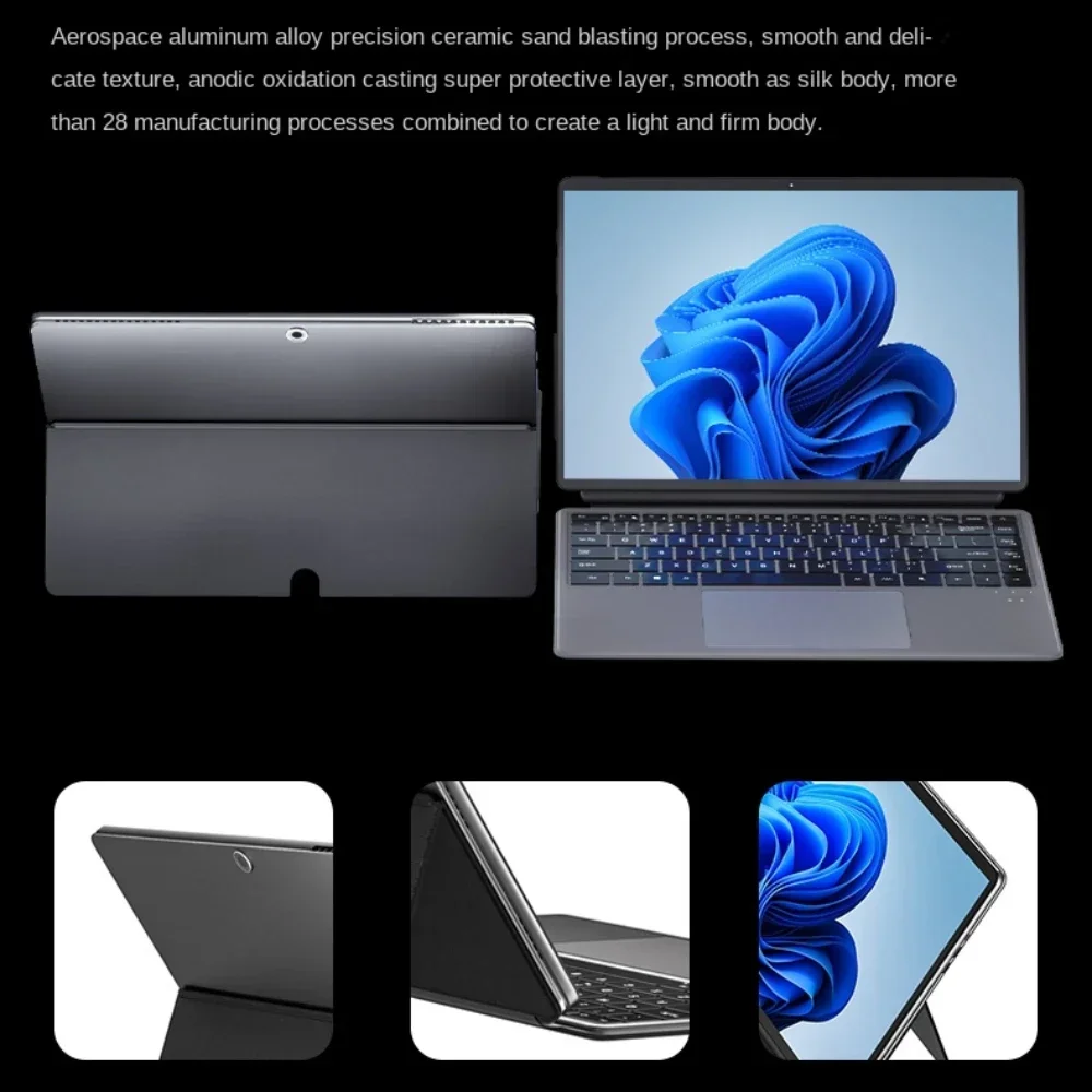 2024 2 en 1 Tablettes PC Lapmedicents Windows 11 Netbook Écran tactile de 14.1 pouces Intel Alder Lake-N100 16 Go DDR5 PD Charging WiFi Office