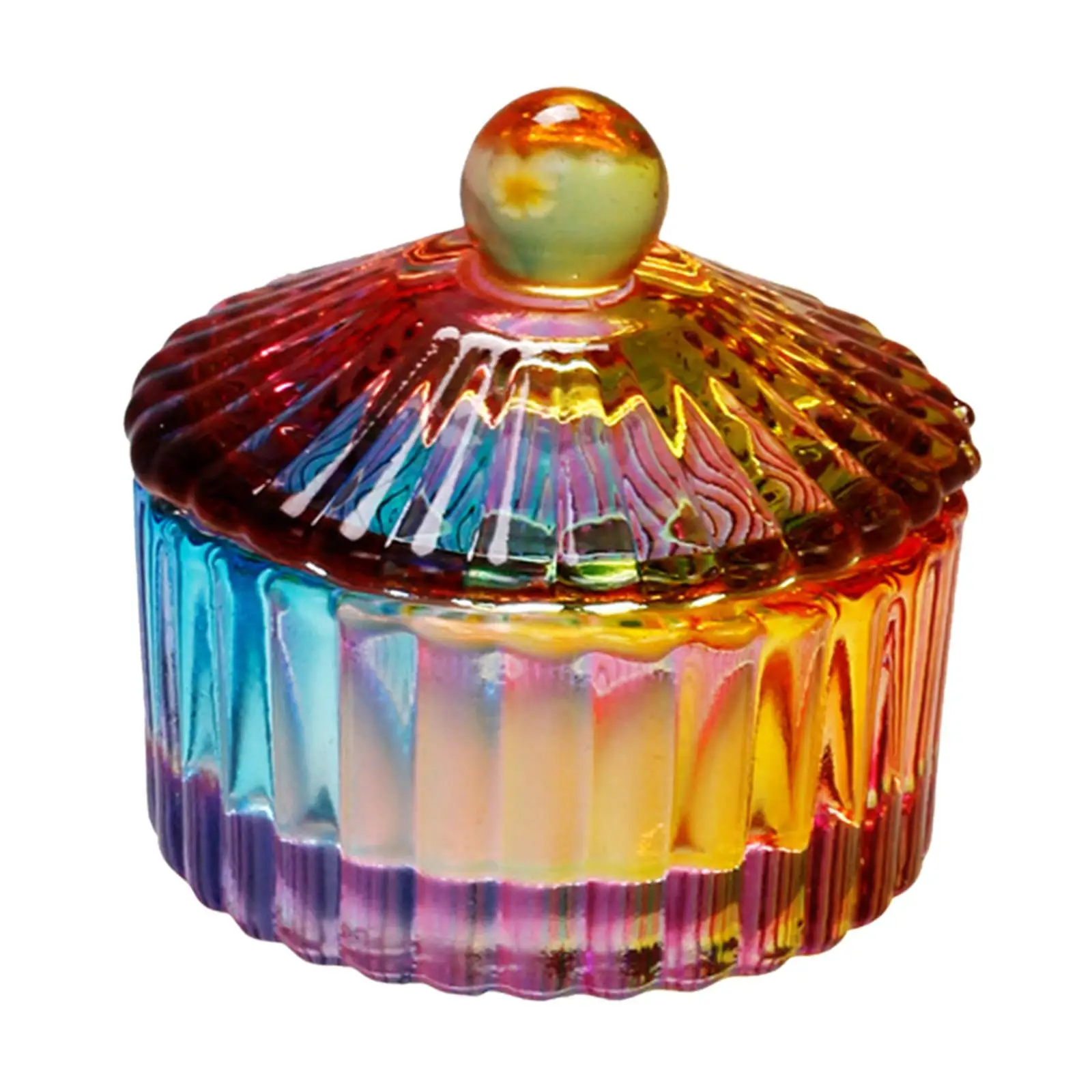 Manicure Care Glass Dappen Dish with Lid Durable Nail Art Bowl for Mixing Powder Liquid Brush Clean