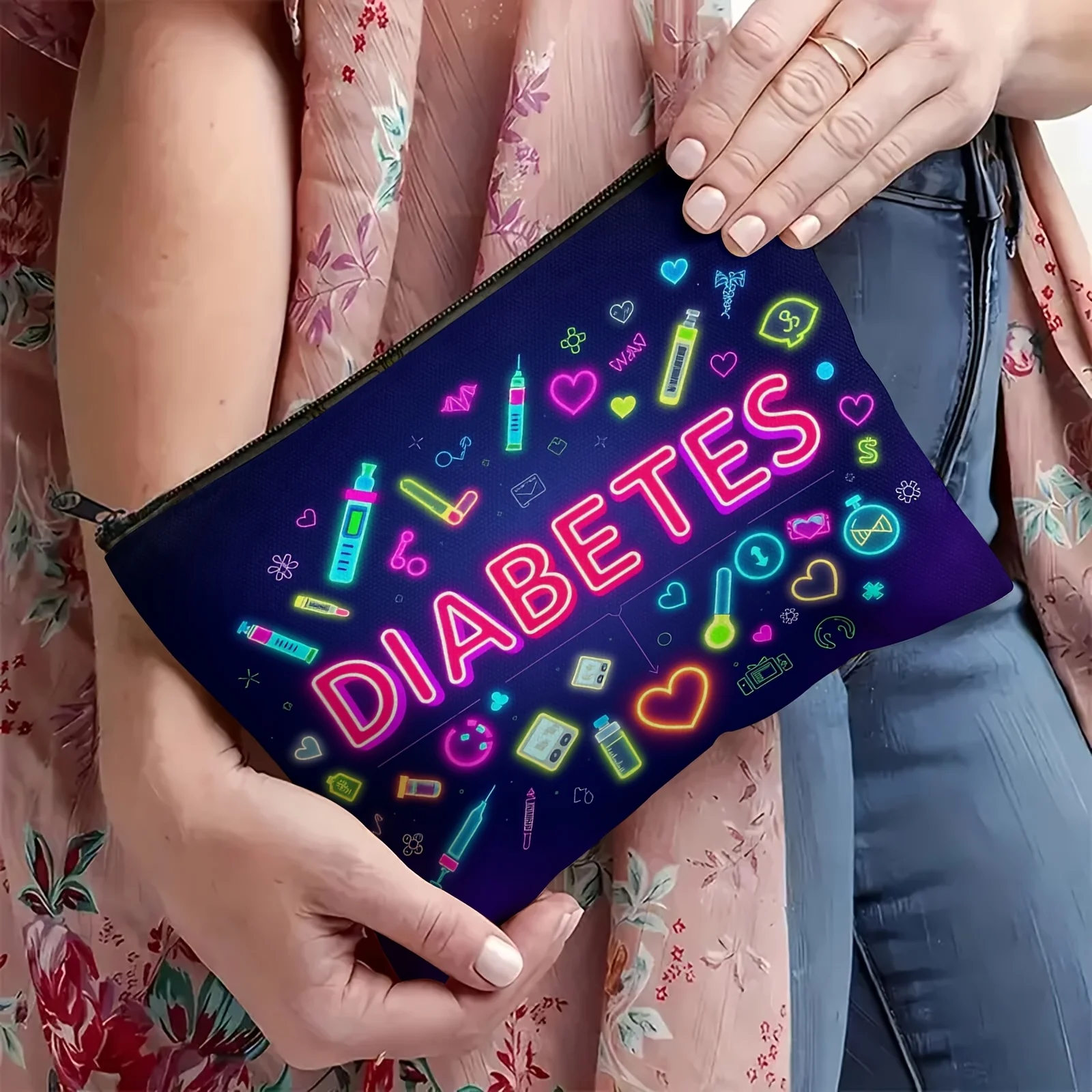 Portable Foldable Management Case with Blood Glucose Meter & Insulin Storage - Machine-Washable Box, Travel Bag