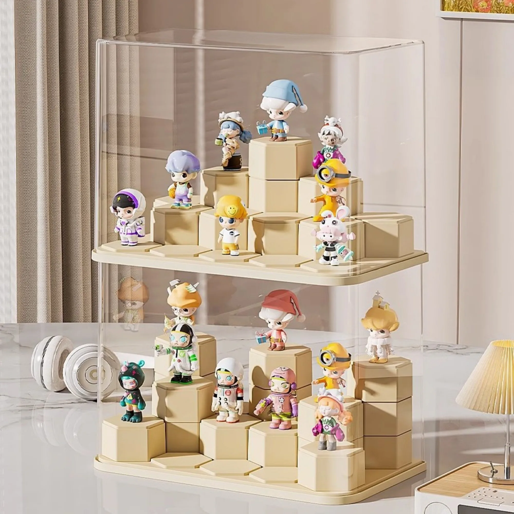 2025 Blind Box Display Stand, Block Toy Display Organizer, Modular DIY Transparent Dustproof Acrylic Block Display Cabinet