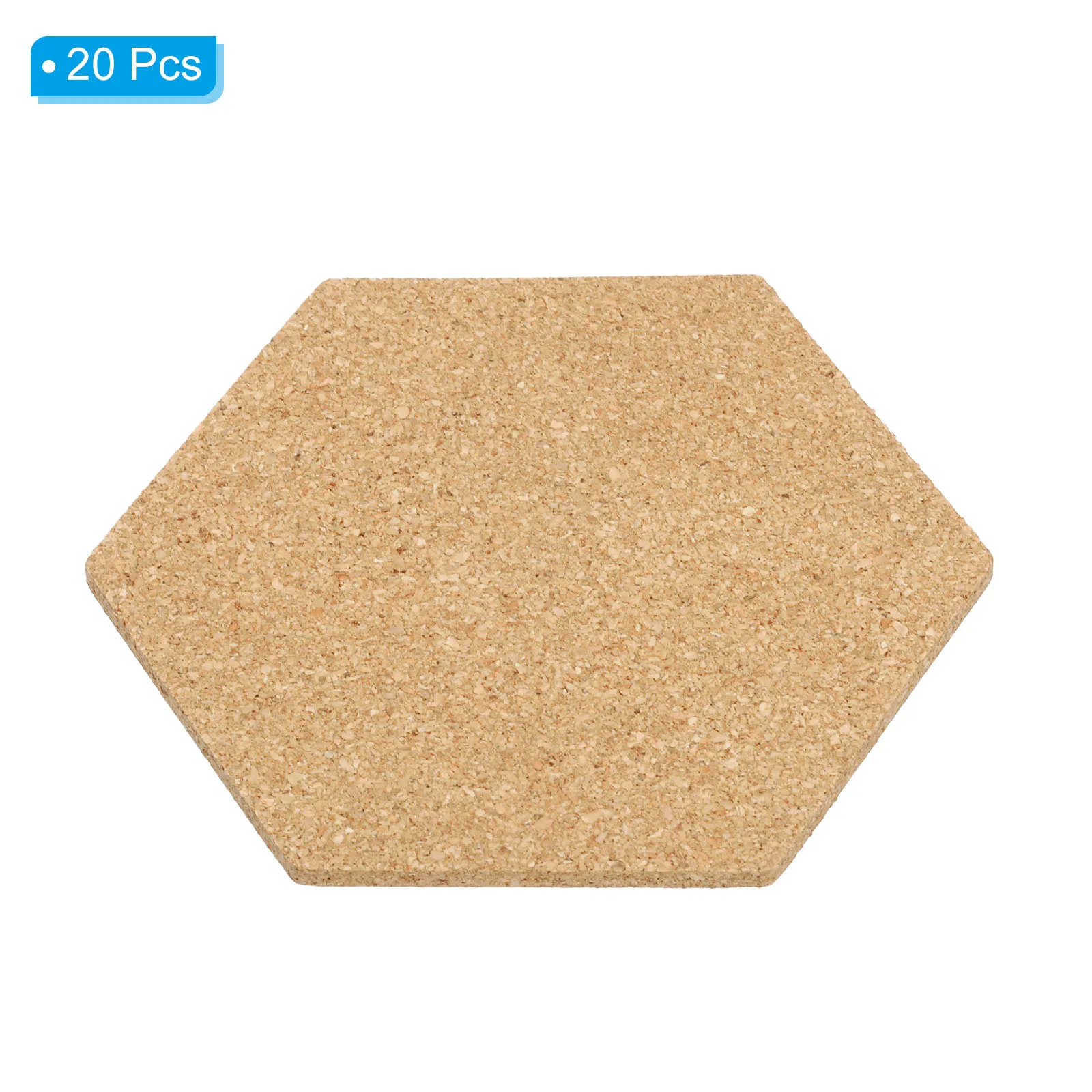 20Pc 100x80x3mm Cork Board Tiles Self Adhesive Hexagon Bulletin Board Display Corkboard for Floor Wall Home Office Classroom DIY