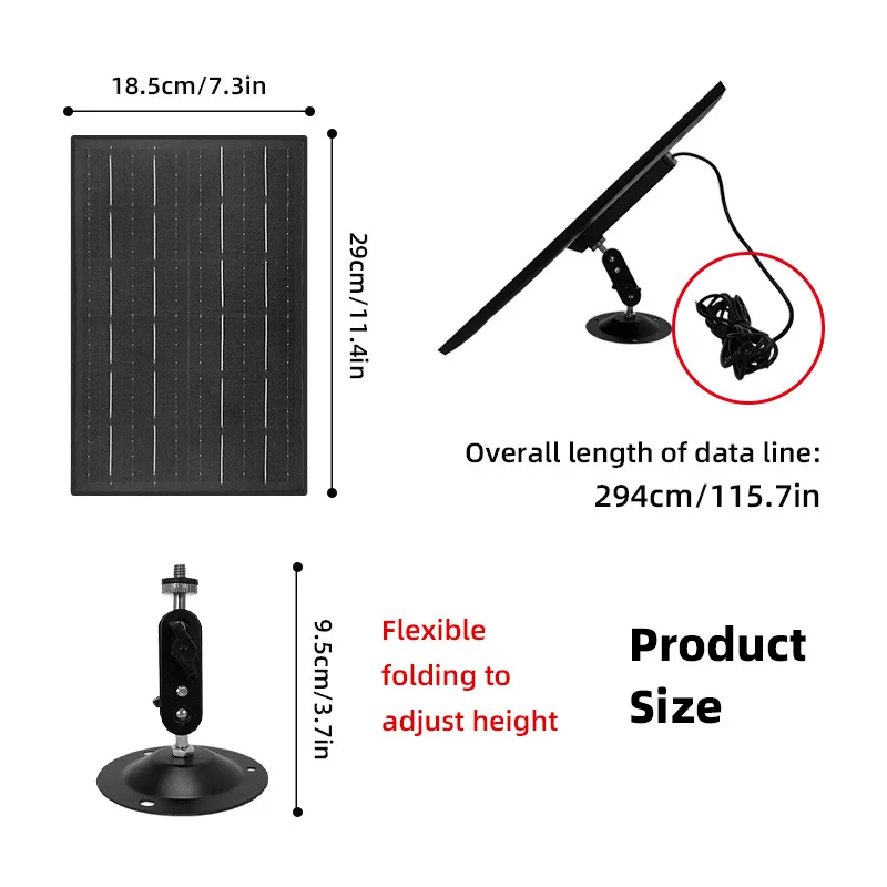 Panel solar omni-in de 10W, adecuado para monitoreo solar, ángulo ajustable