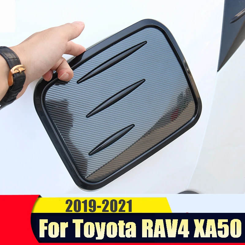 For Toyota RAV4 2019 2020 2021 2022 RAV 4 XA50 ABS Carbon Fiber Car Fuel Tank Cover Oil Cap Decorative Trim Sticker Accessories