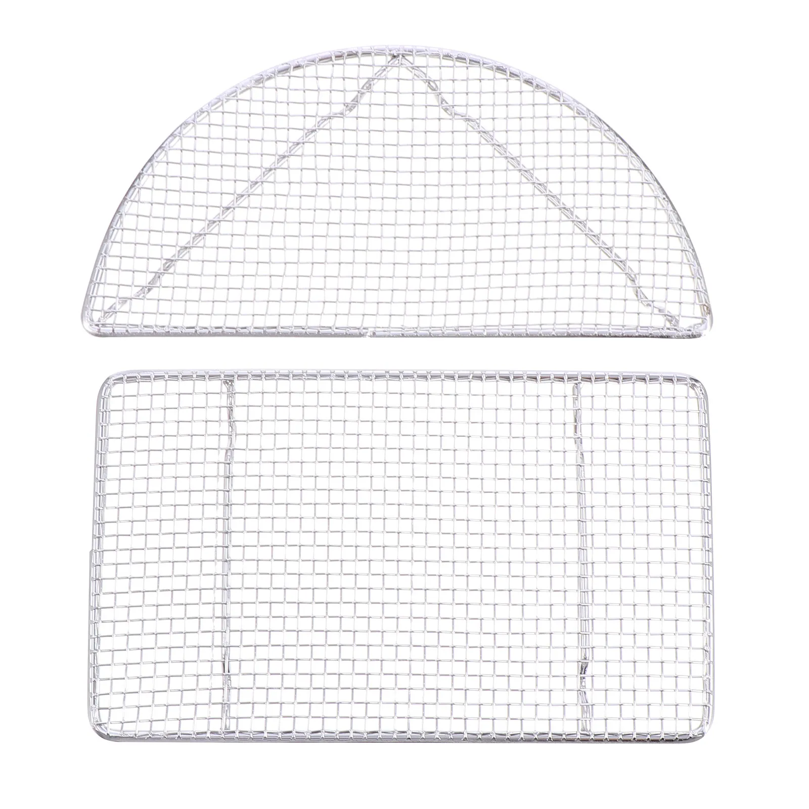 2Pcs Barbecue Net Non Stick Bbq Grill Mat Heat Resistant Reusable Oven Baking Tray Mat Outdoor Grill Accessory