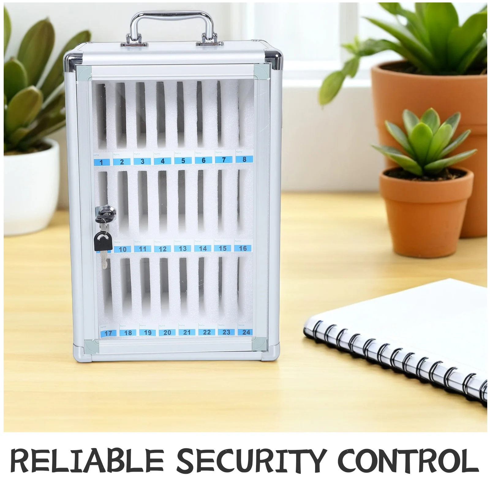 Phone Storage Box Wall-Mounted Mobile Phone Cabinet Aluminum Alloy Cellphone Locker For Classroom Office School White