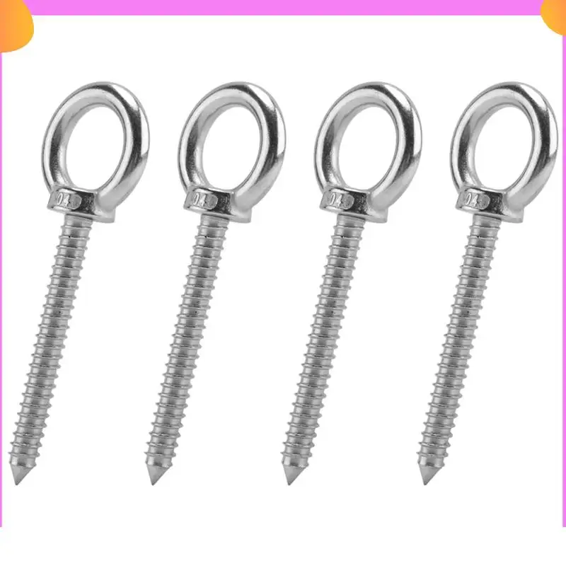 

A23P 4Pack Tapping Eyelet Screw Load Capacity 700LBS Heavy Duty Screw In Eye Hooks ( M10)