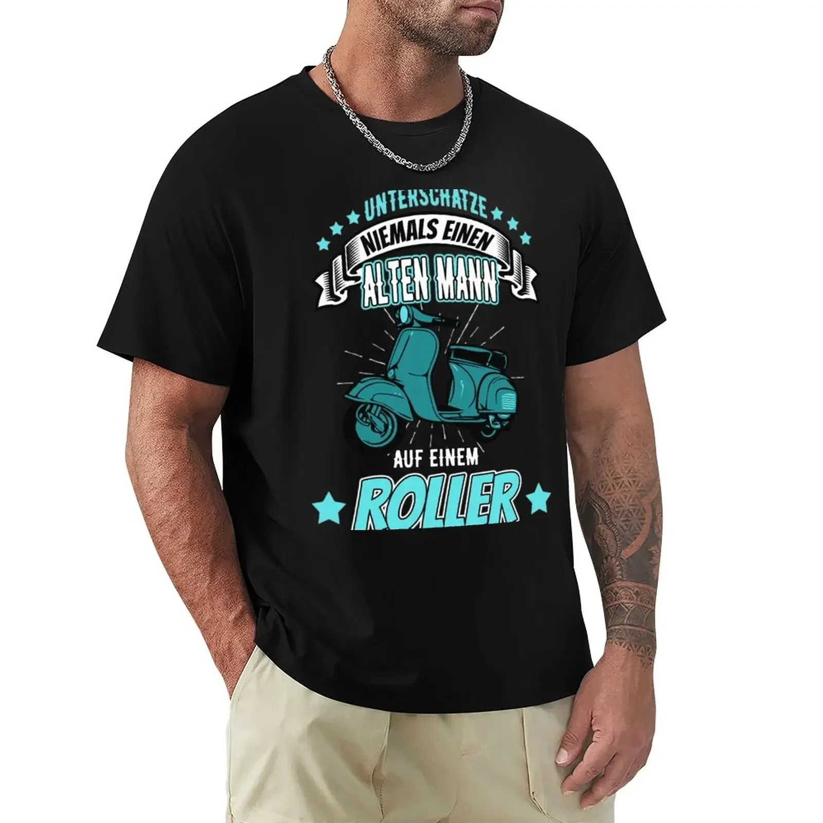 Alter Mann Roller Motorroller Moped T-Shirt anime stuff vintage t shirts cotton graphic tees mens t shirts