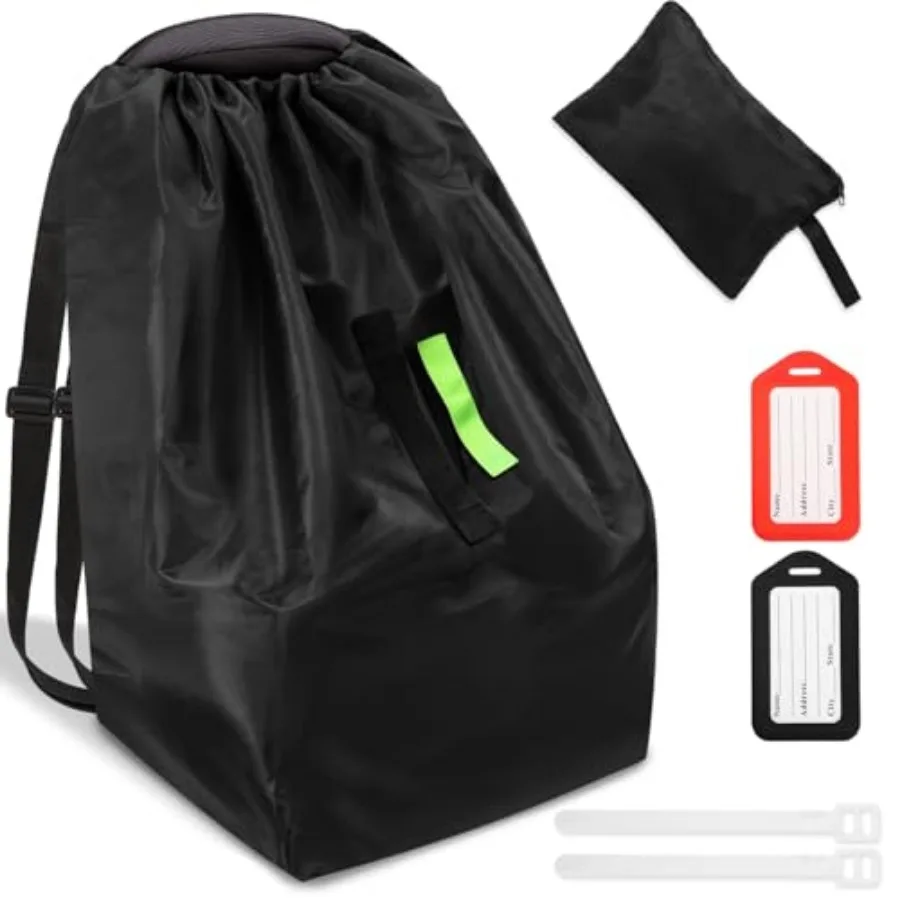 

Car Seat Bags For Airplane Travel, Durable Carseat Cover For Air Travel Car Seat Travel Bag with Shoulder Straps and 2pcs Lugga