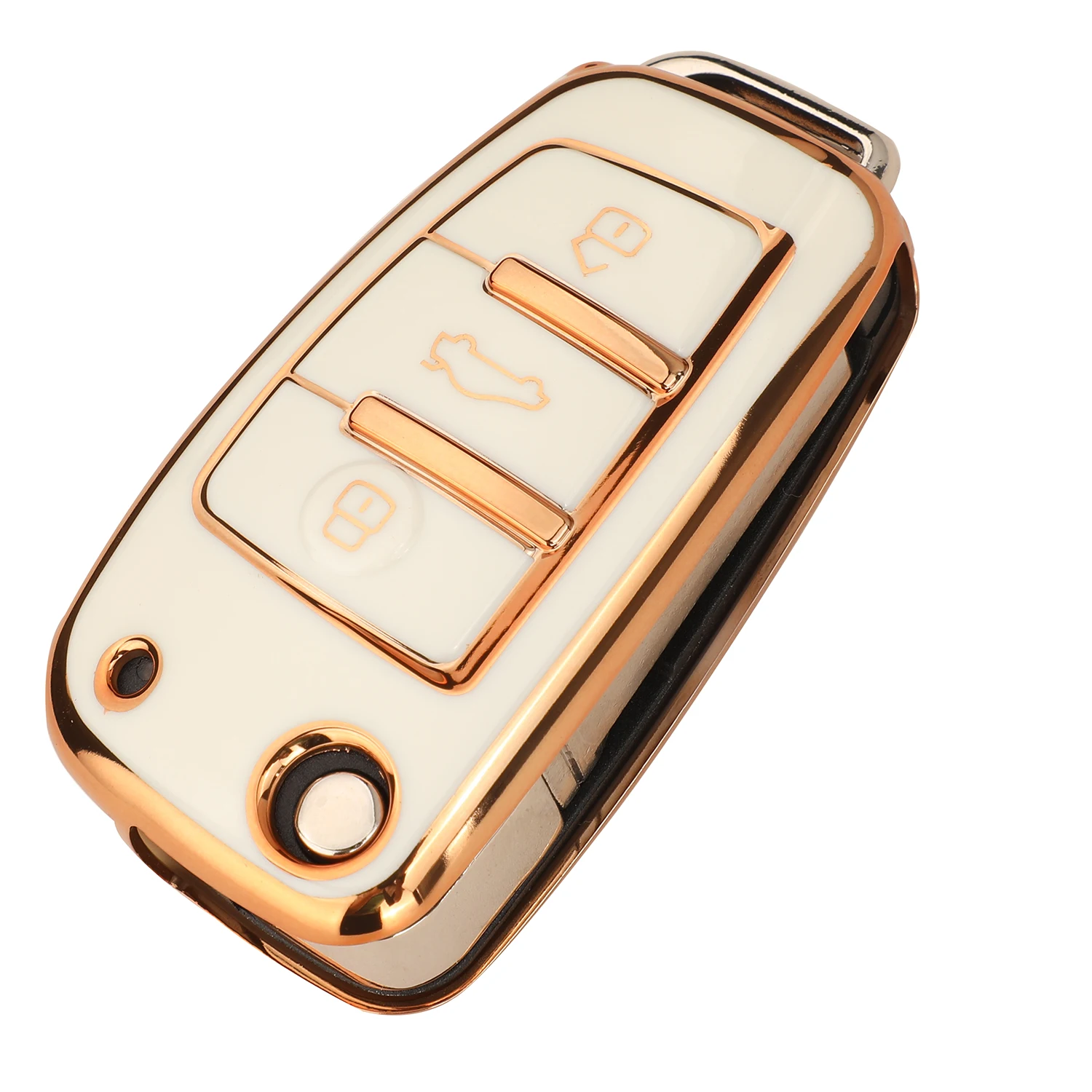 Jingyuqin 3BTN Fashion Soft TPU Car Key Case Fob For Audi A1 A3 8P 8L A4 A5 B6 B7 A6 A7 C5 C6 4F Q3 Q5 Q7 Q8 TT S3