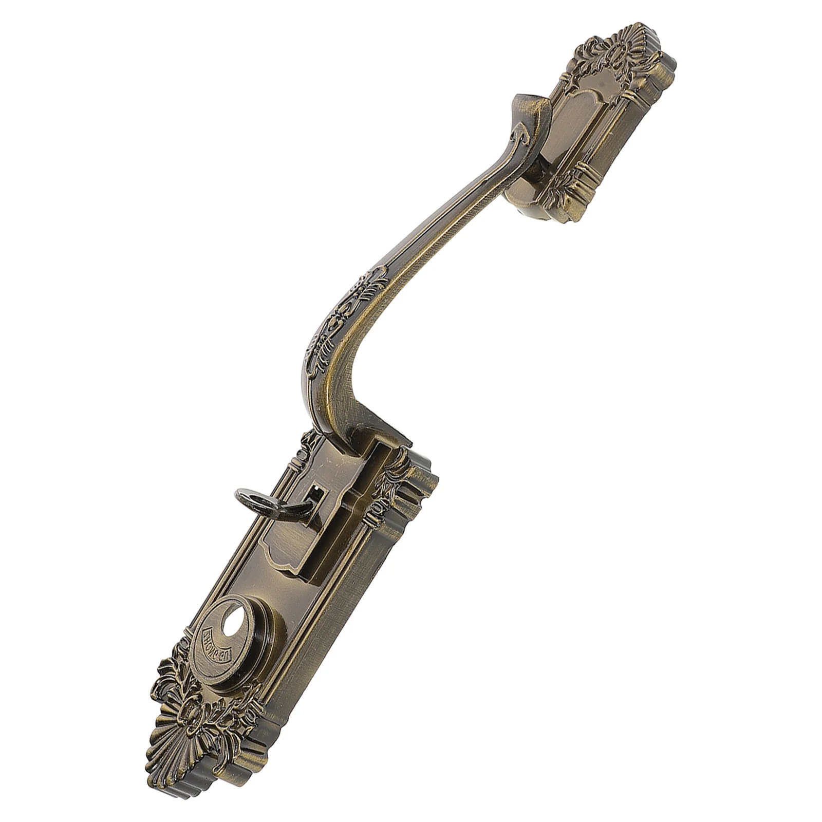 

Retro Vintage Metal Safety Front Lock Bow Shaped 808B Zinc Alloy Outdoor Door Handle Lock Door Pull Hardware