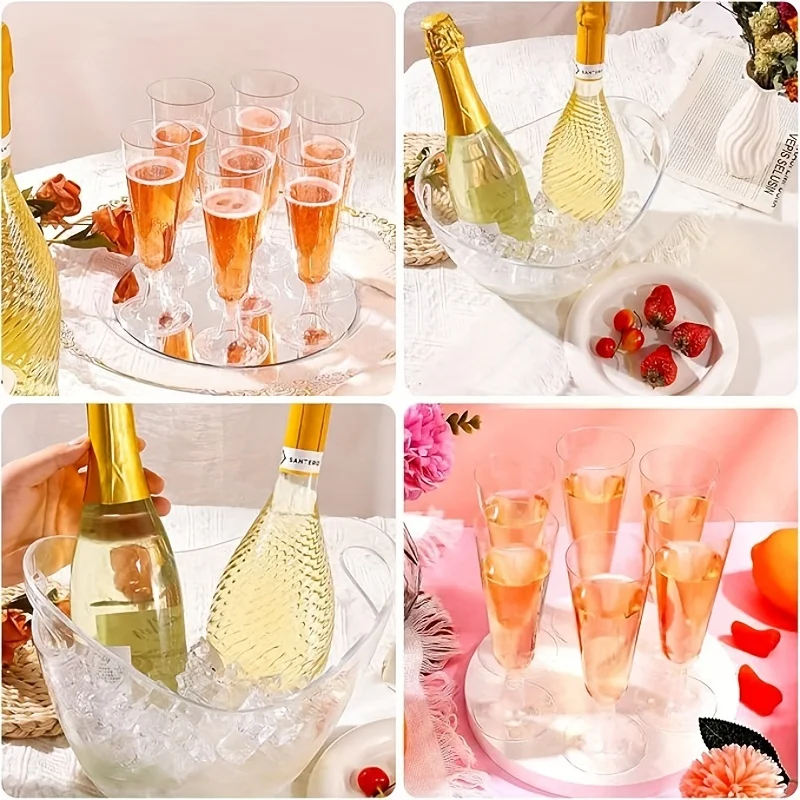 1/2 قطعة دلو ثلج أكريليك أنيق - شفاف، مثالي لتبريد المشروبات مثل الشمبانيا والنبيذ والبيرة والصودا #6