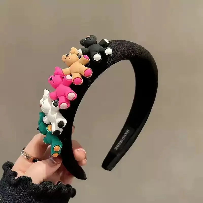 Süßes, schlichtes, farbiges, großes Blumen-Haarband, Kaninchen-Stirnband, geeignet für Haarstyling, Mädchen-Haarschmuck, Party- und Urlaubsgeschenke – Detail 6