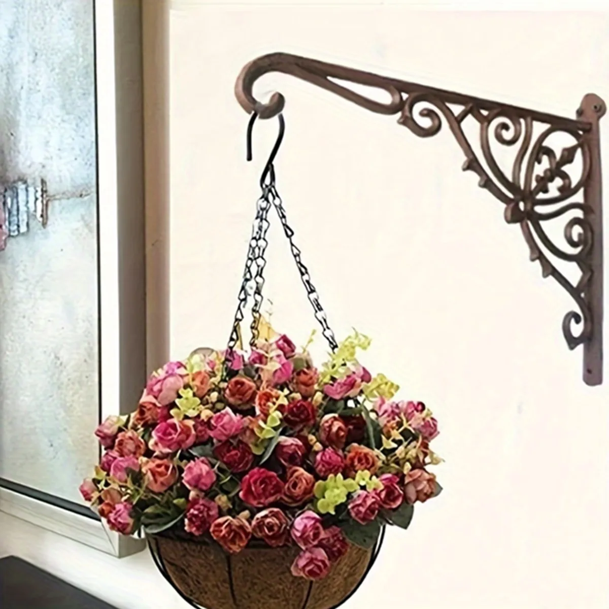 Wall-mounted Cast Iron Right-angle Hooks, Hanging Plant Supplies Vintage Cast Iron Wall Mounted Storage Shelf Bracket Support