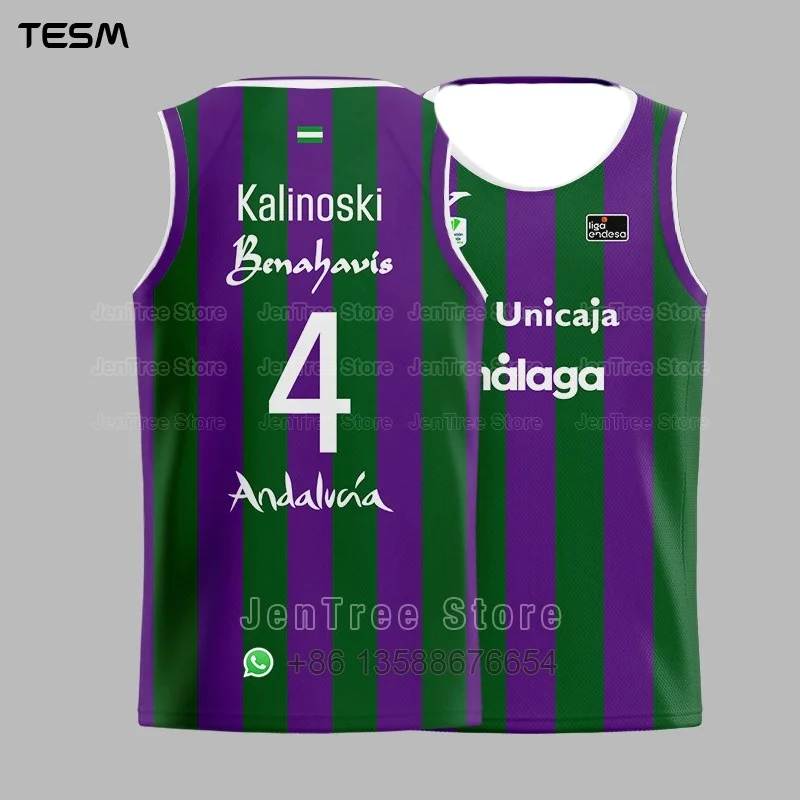 High Quality 25 New Arrivals Spanish Women's Basketball Vest Malaga Jersey Adult/Children's Universal Size Top Men's T-shirt