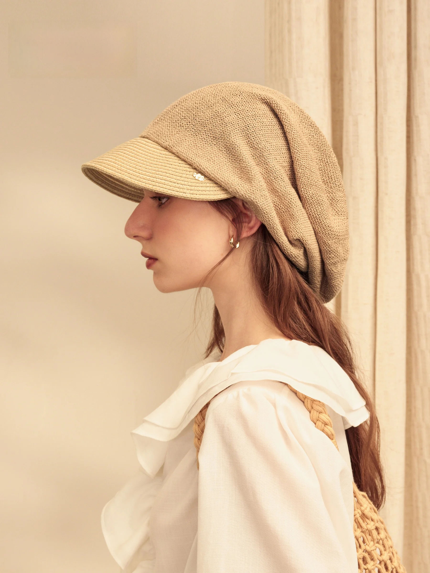 elle-linen-upf50-sun-protection-bucket-hat-women's-summer-fashionable-versatile-breathable-hat-face-slimming-large-face