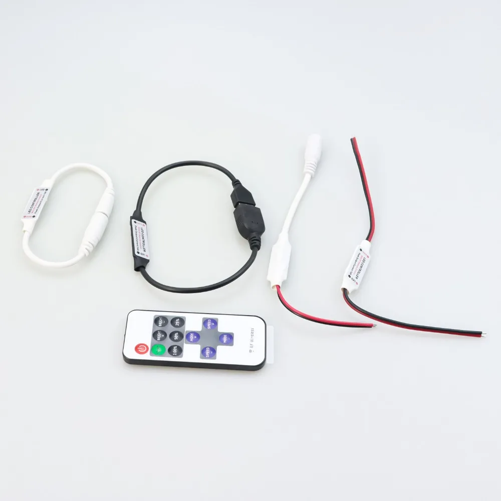 11 Keys Wireless RF Single Color LED Controller PWM Dimming Function Mini Compact Size RF Remote Control Multiple Dynamic Modes