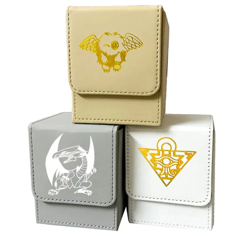 

Коробка для хранения карт Kuriboh Blue-Eyes White Dragon PTCG DIY, большая вместимость, из утолщенной кожи, для коллекционных аниме-игр