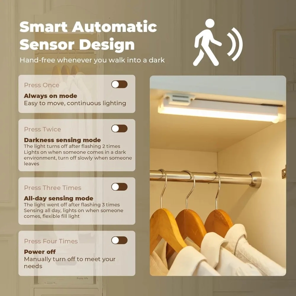 69.5인치 화이트 우드 아르모아, 거울 도어, 서랍 3개, 센서 LED 조명 및 침실 수납용 행거 포함