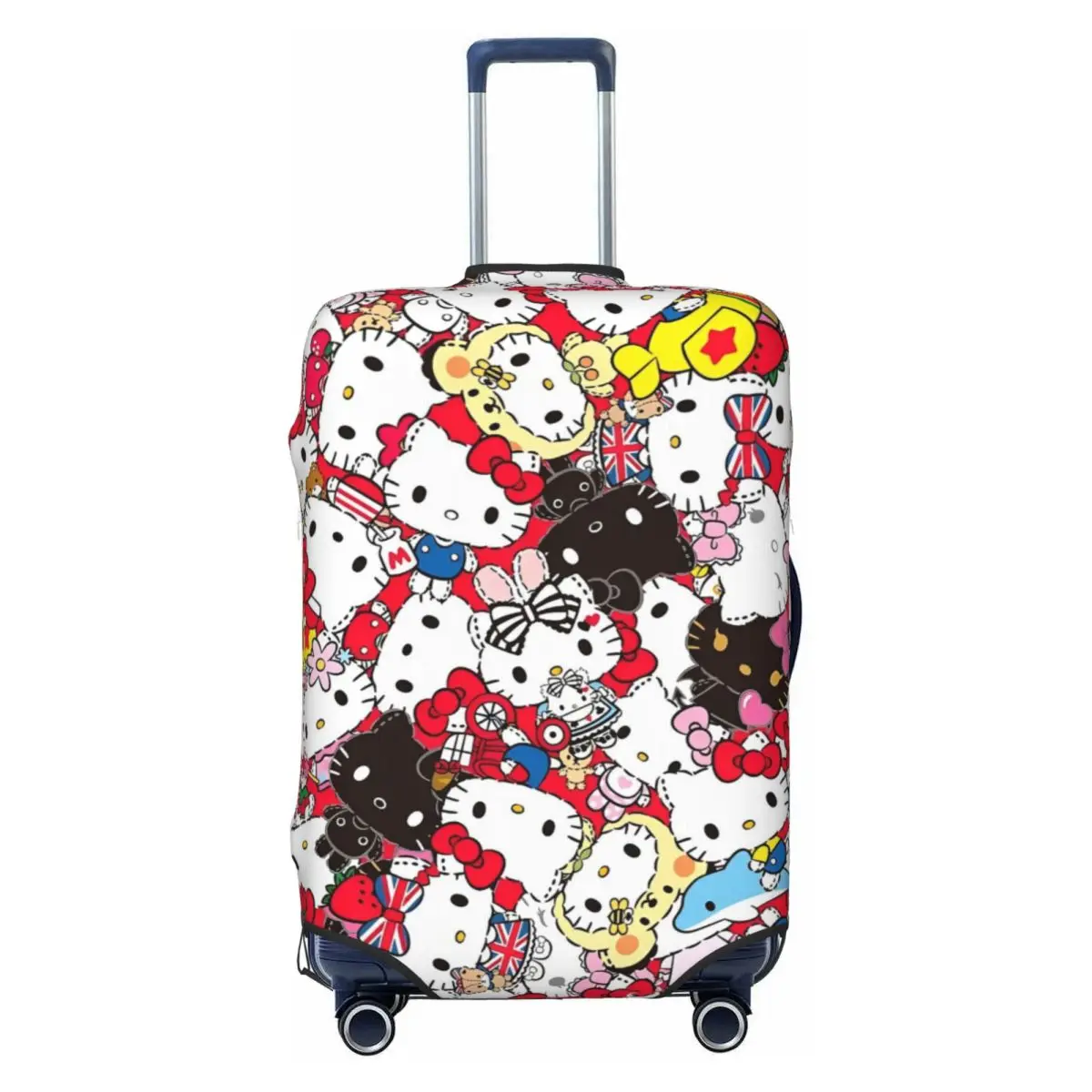 2024 New Helo Kitty Cute Doodle  Suitcase Cover Strectch Travel Protection Luggage Case Flight