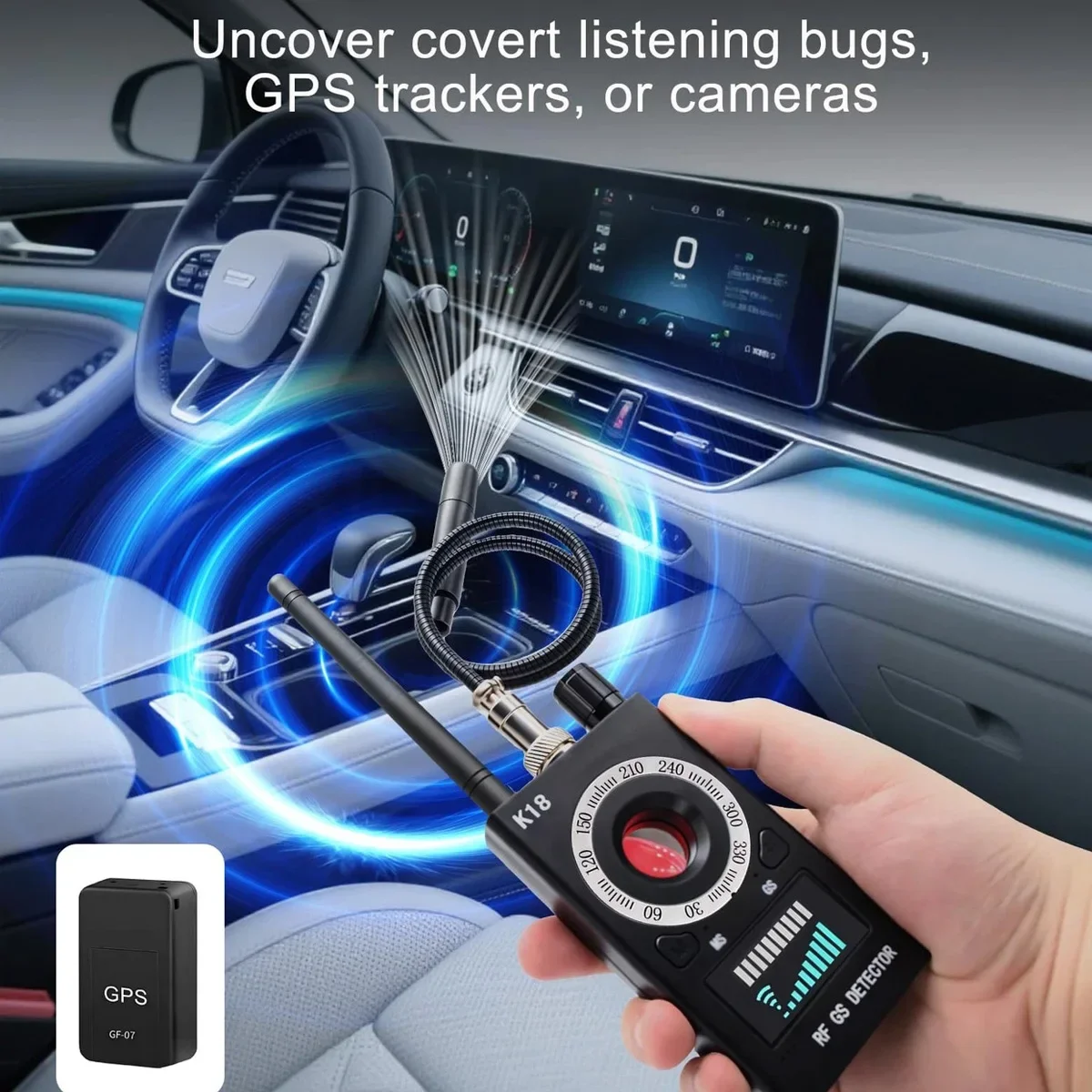K18 Pro Anti-Spy Detector – Find Wireless Listening Device, Magnetic Car Tracker, Mini Camera in Room, Toilet, Meeting view 4