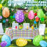 Easter Inflatable Egg Party Balloon DIY Plastic Egg Ball Wear Resist Colorful Egg Balloon Outdoor Garden Yard Lawn Decoration