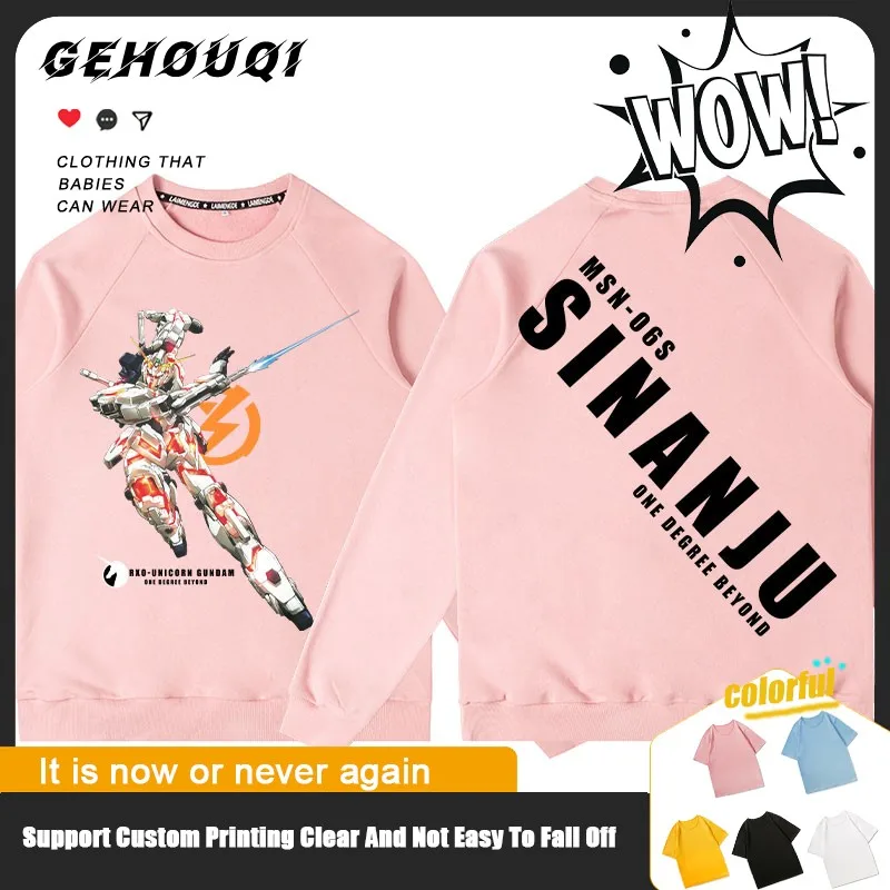 Sudadera con capucha de Gundam Joint para hombre, cuello redondo, abrigo perimetral de Gundam Warrior móvil para niños, ropa de otoño