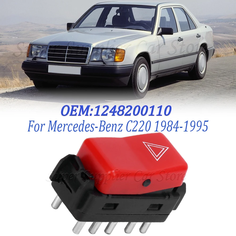 1PC New Car Warning Hazard Light Emergency Flasher Switch Fit For Mercedes-Benz W124 W201 W202 W126 1248200110