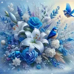 GATYZTORY Diamond Painting Flower Full Round Square Drill Mosaic Animal Bird Diy Gift Art Home Decoration Decorative Kit