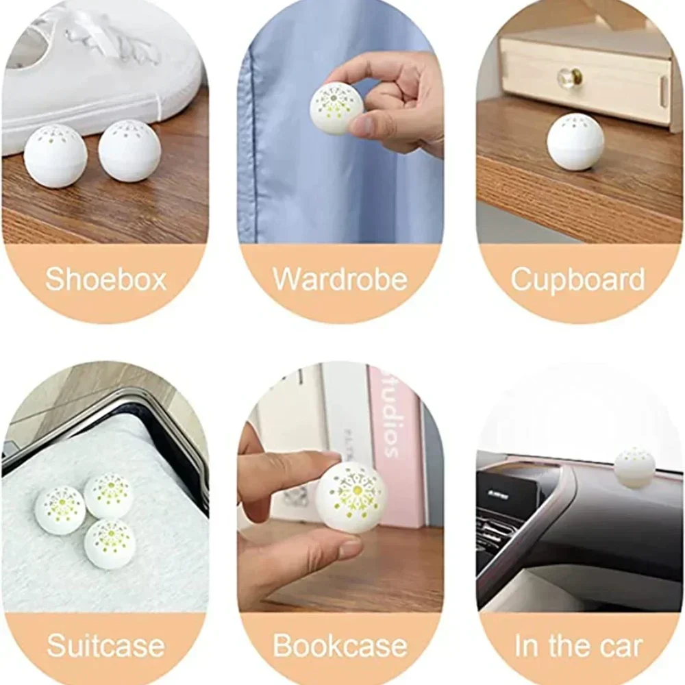 Deodorizer Freshener Balls 6pcs for Shoes Multifunction Jasmine Scent Fresheners Footwear Shoe Closet Toilet Deodorization