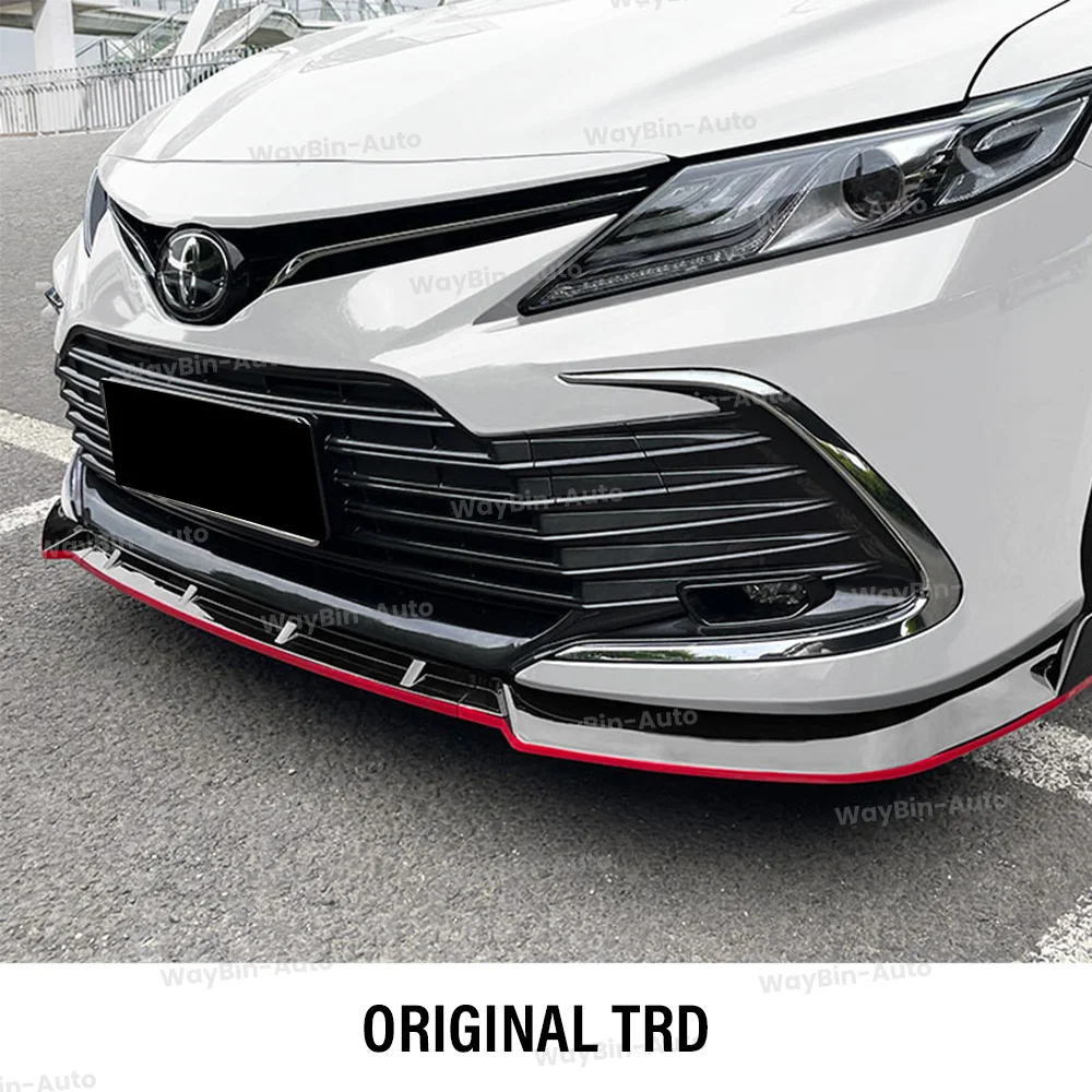 Labio de parachoques delantero deportivo TRD para Toyota Camry L LE XLE 2021-2023 Kit de carrocería alerón de estiramiento facial ABS modificación Exterior automática