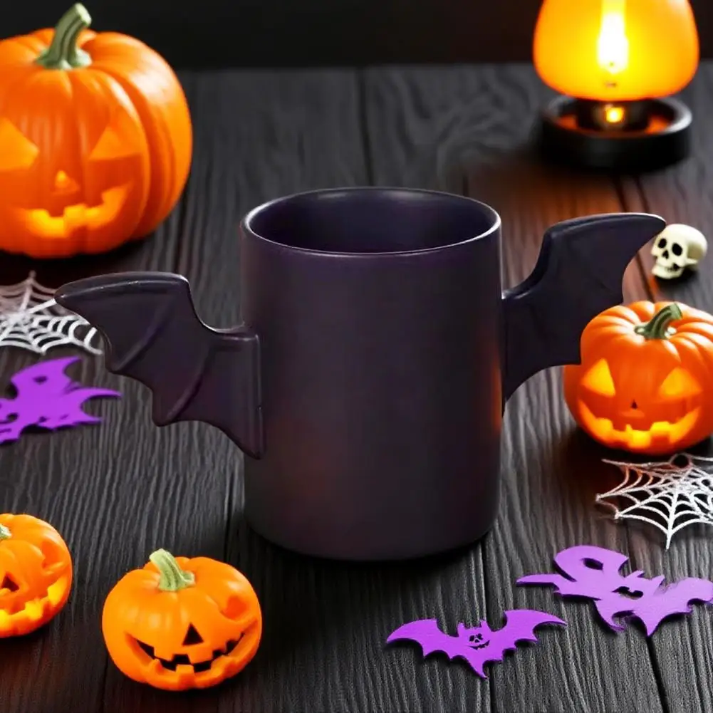 11.8 Oz Cup Unique Bat Shaped Ceramic Coffee Cup with Designs for Halloween Office Home Fashionable Tea Cups for Water Coffee