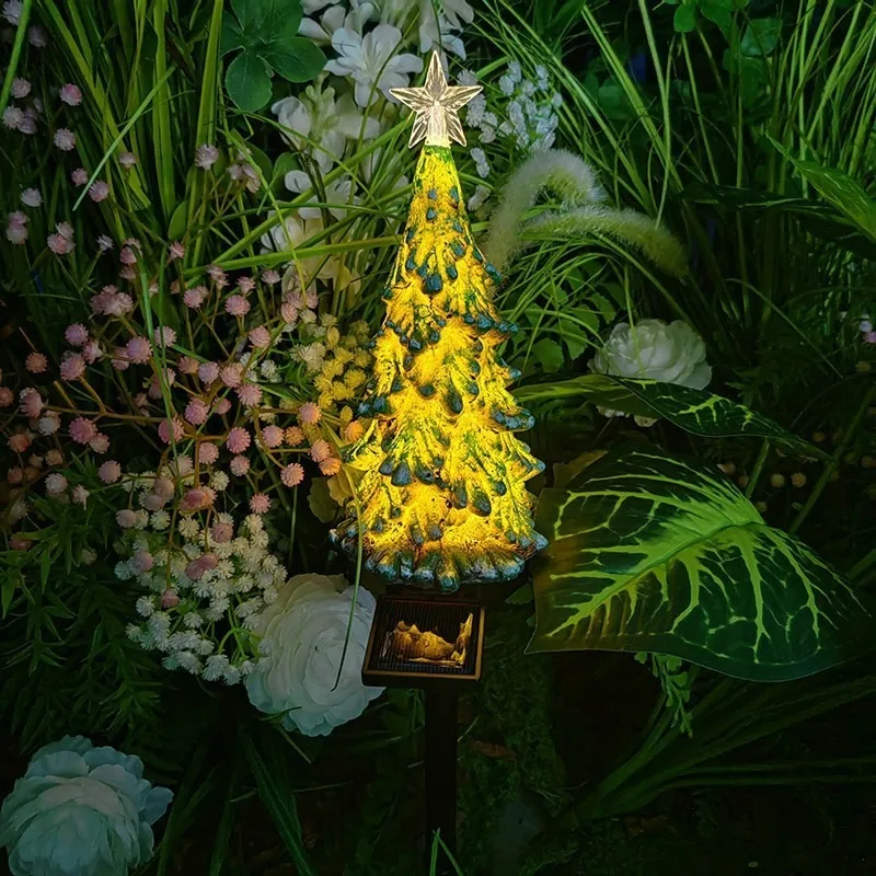 Solar betriebene Weihnachts baum Lichter Feiertags dekorationen im Freien wasserdichte Innenhof Rasen Lichter Landschaft Villa Garten Lichter