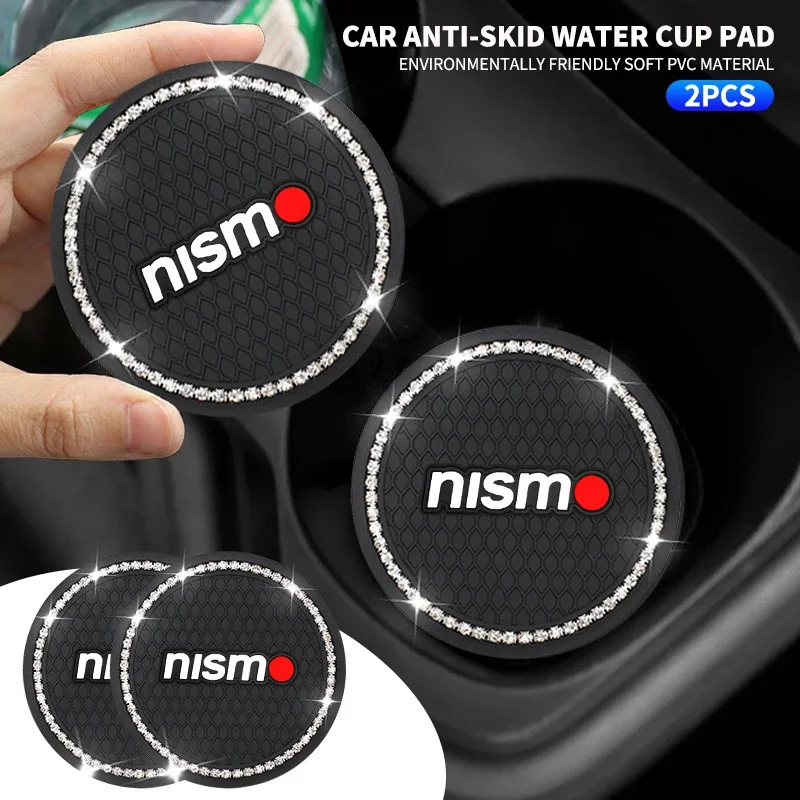 Moda diamante carro coaster suporte de copo de água almofada antiderrapante para nismo nissan tiida teana skyline juke x-trail almera qashqai