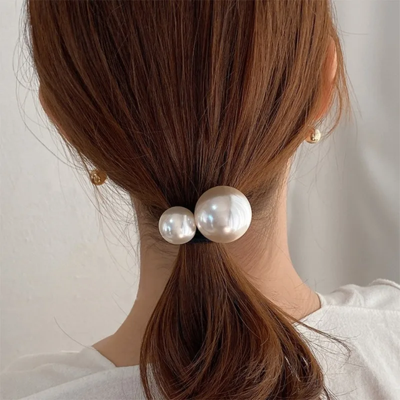 

Elegant Pearl Hair Loop Tied Ponytail Meatball Head Simple Hair Rope Versatile Daily Hair Rope For Women