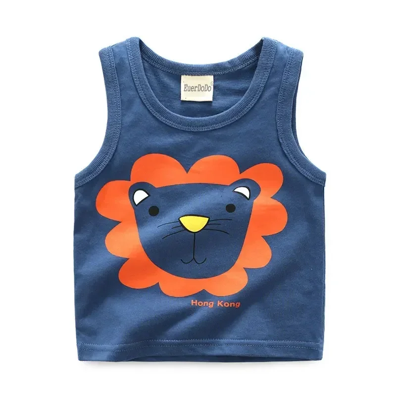 Children Shirts Cartoon Tops for Girls Kids Underwear Cotton Tees Baby Boys Undershirt 2023 Summer Toddler Sleeveless Vest