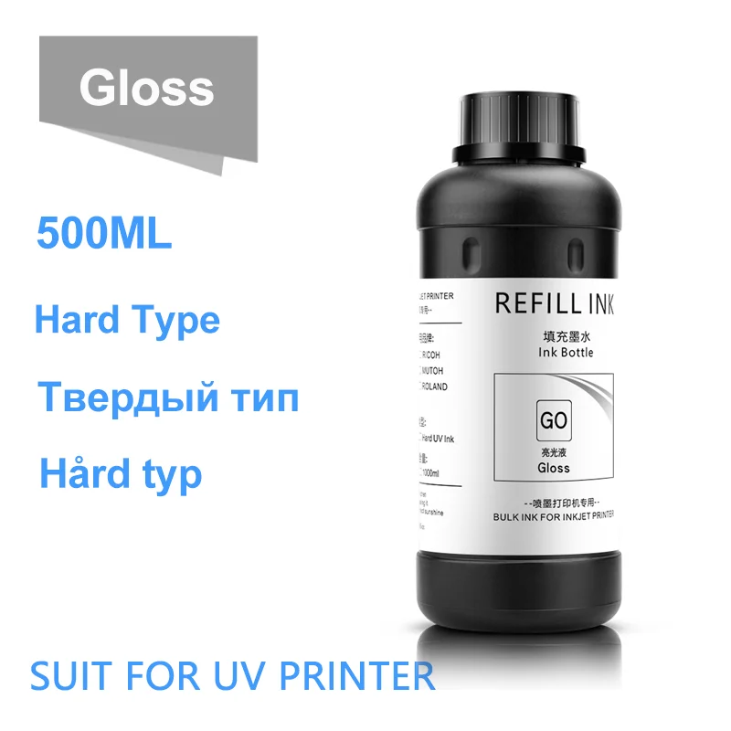 500ML/Bottle UV Varnish Gloss For Epson L800 L805 L1800 R290 R330 1390 1400 4800 4880 7800 7880 TX800 XP600 XP300 UV DTF Prniter