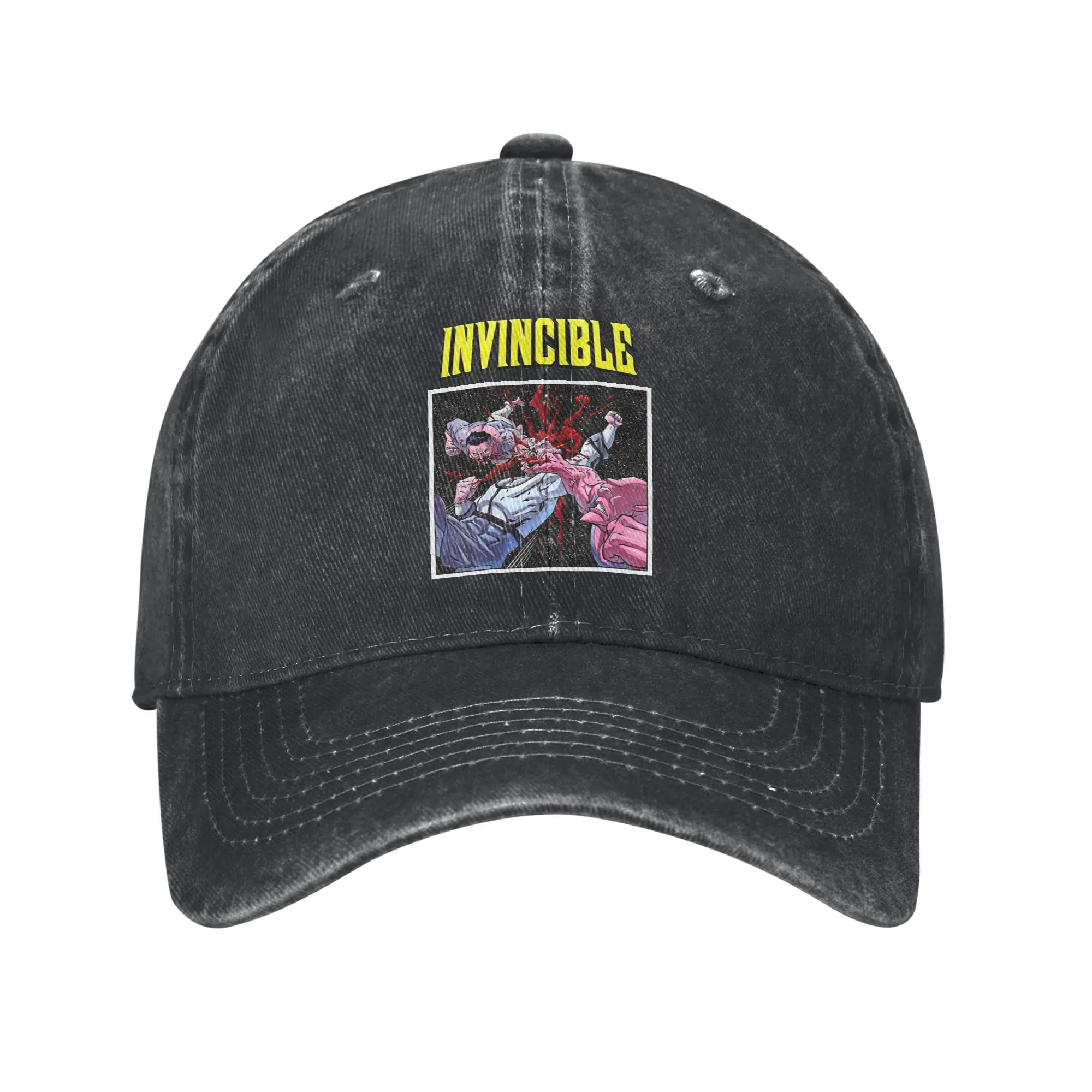 Invincible Allen The Alien And Omni Man Men Women Baseball Cap  Distressed Washed Caps Hat Outdoor Adjustable Fit Snapback Cap