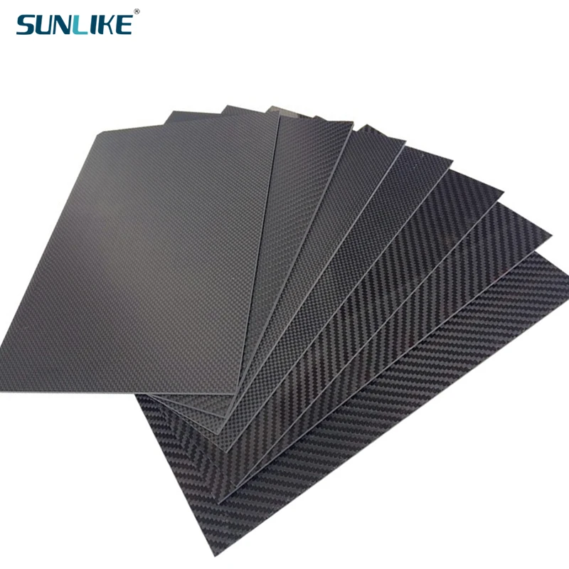 

245x395mm 3K High Strength Carbon Fiber Board Panel Thickness 0.25mm-6mm RC Model Composite Hardness Material Matte Surface