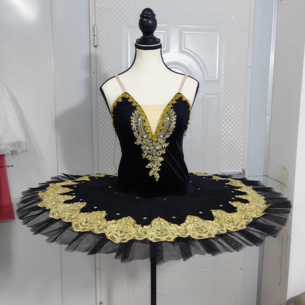 Ballet Tutu Skirt Black Velvet Top Adult Women White Swan Lake Costumes Professional Ballerina Performance Clothes For Kids