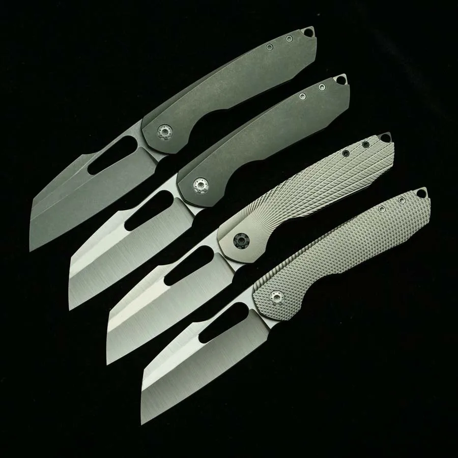 LEMIFSHE New STR Folding Knife 154CM Steel Titanium Alloy Handle Ceramic Bearing Outdoor Camping Survival Pocket EDC Tool
