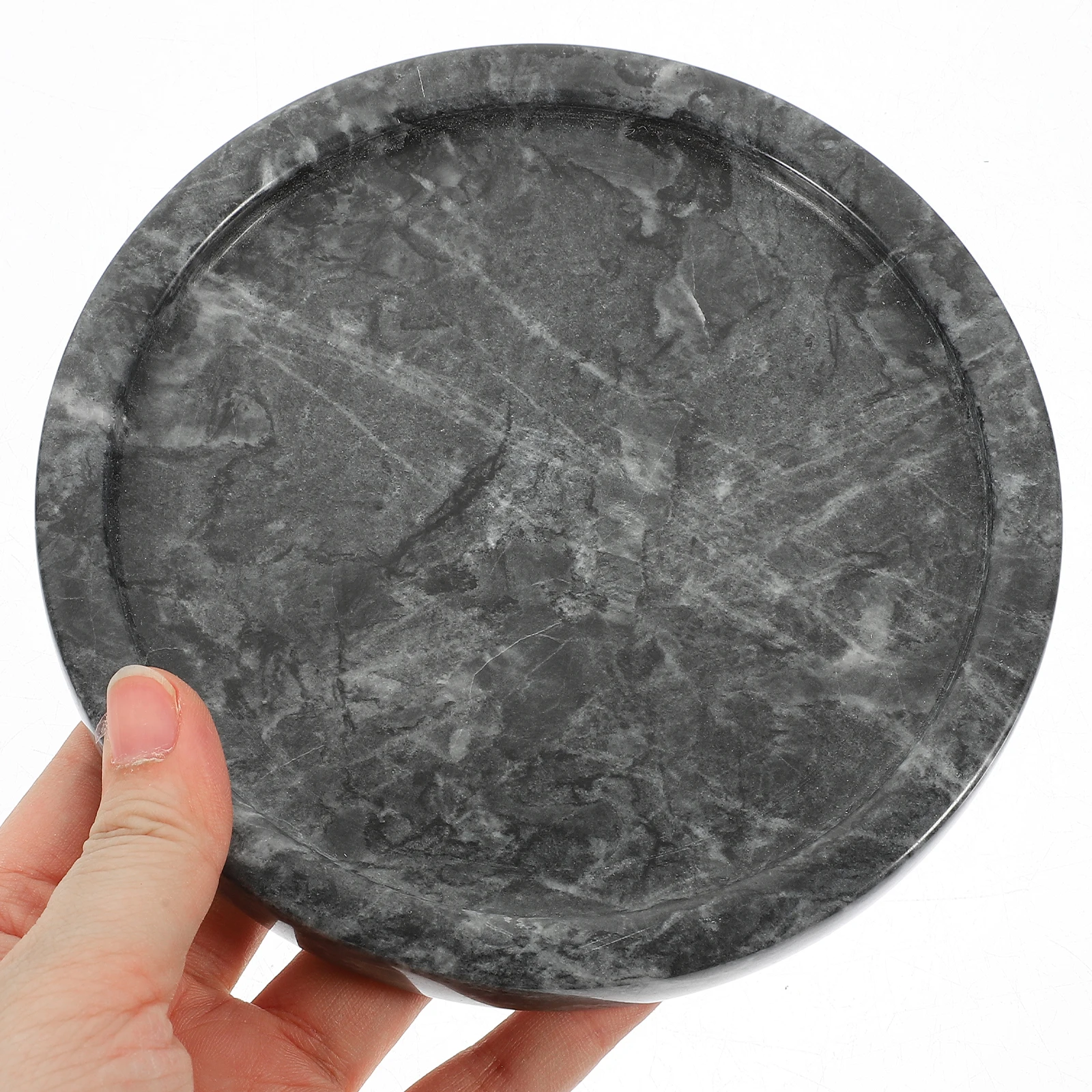 

Marble Jewelry Tray Round Decorative Storage Plate For Earrings Rings Necklaces Display Organizer Dish Desktop Trinket Snack Key