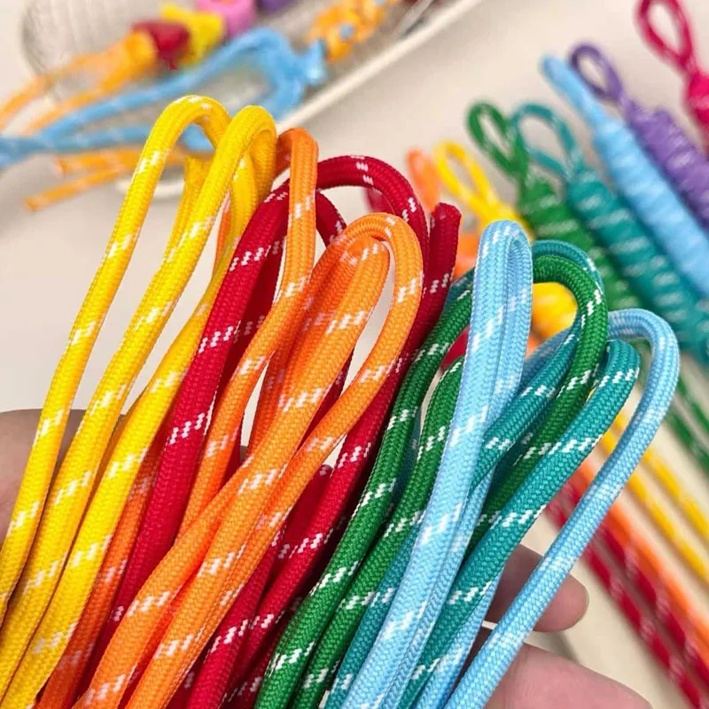 100cm Round Shoelaces for Training Shoes Colorful DIY Fashion Sneaker Canvas Sports Shoelaces Vintage Durable Leather Shoe Laces