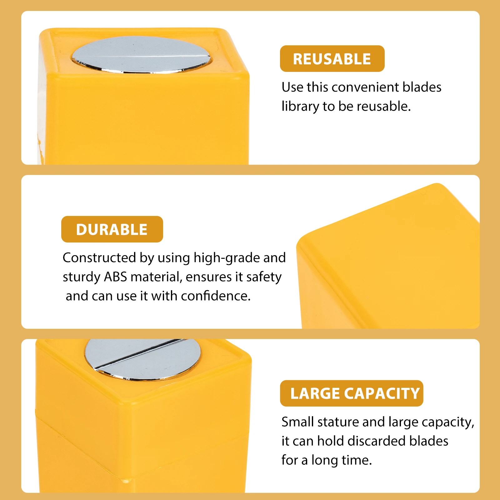 

Blade Recycling Box Waste Disposal Case Razor Container Storage Safety ABS Lightweight Portable Home Dormitory Store